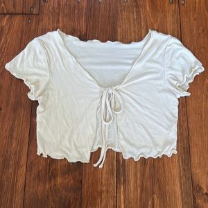 Romwe cropped tie shirt